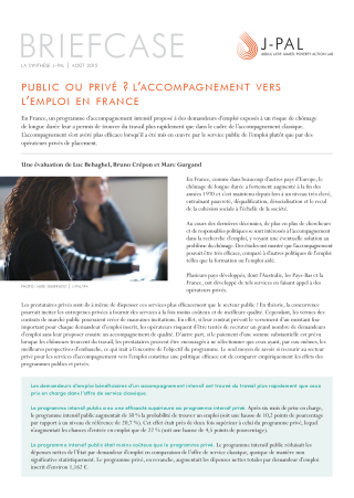 Public ou Privé ? L’accompagnement vers L’emploi en France