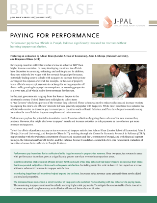 Paying for Performance