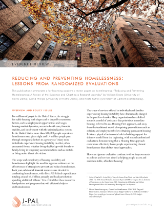 Reducing and Preventing Homelessness: Lessons from Randomized Evaluations