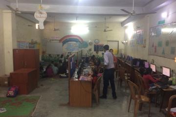 Students working at a Mindspark center in Delhi.