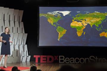 Mary Ann Bates, executive director of J-PAL North America, speaks at a recent TEDx event.