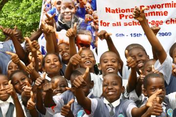 Kenya’s National School-Based Deworming Programme rolls out in Kwale province, Kenya.