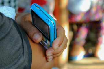 blue mobile phone