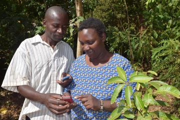 Farmers use mobile phones
