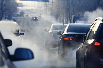 Cars pass each other in traffic