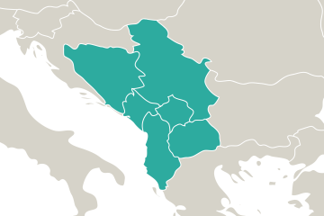 Map showing the Western Balkans