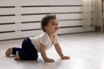 Young child crawling