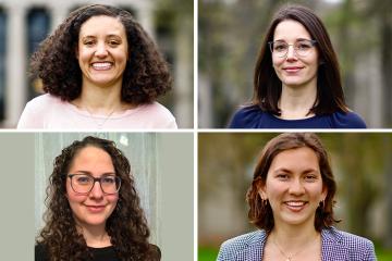 Headshots of four members of our Homelessness and Housing Stability team: Amanda Lee, Bridget Mercier, Laina Sonterblum, and Caitlyn Ark 