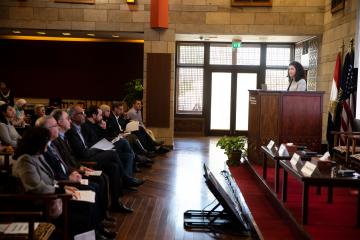 Global Evidence for Egypt Conference attendees listening to speaker