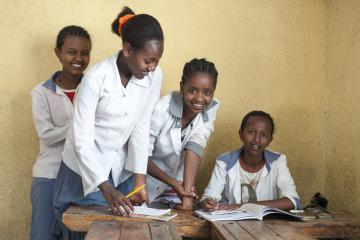 Young girls in elementary school, Harar, Ethiopia, Africa