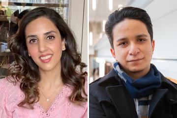 A headshot of a woman and a headshot of a man.