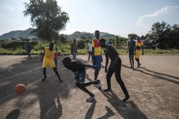 Children playing basketball Danish Refugee Council