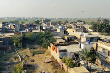 Aerial view of a village in Pakistan