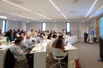 PhD students and faculty gather to mark the launch of the UM6P-J-PAL Applied Lab for Agriculture’s African Scholars Program