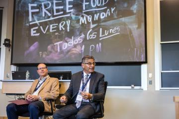 Moderators of an ESP panel engage in discussion with audience members.