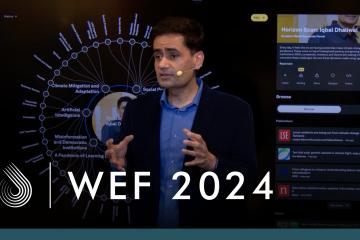 Iqbal Dhaliwal speaking at the WEF summit 2024