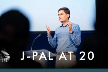 Iqbal Dhaliwal speaking at J-PAL at 20 event